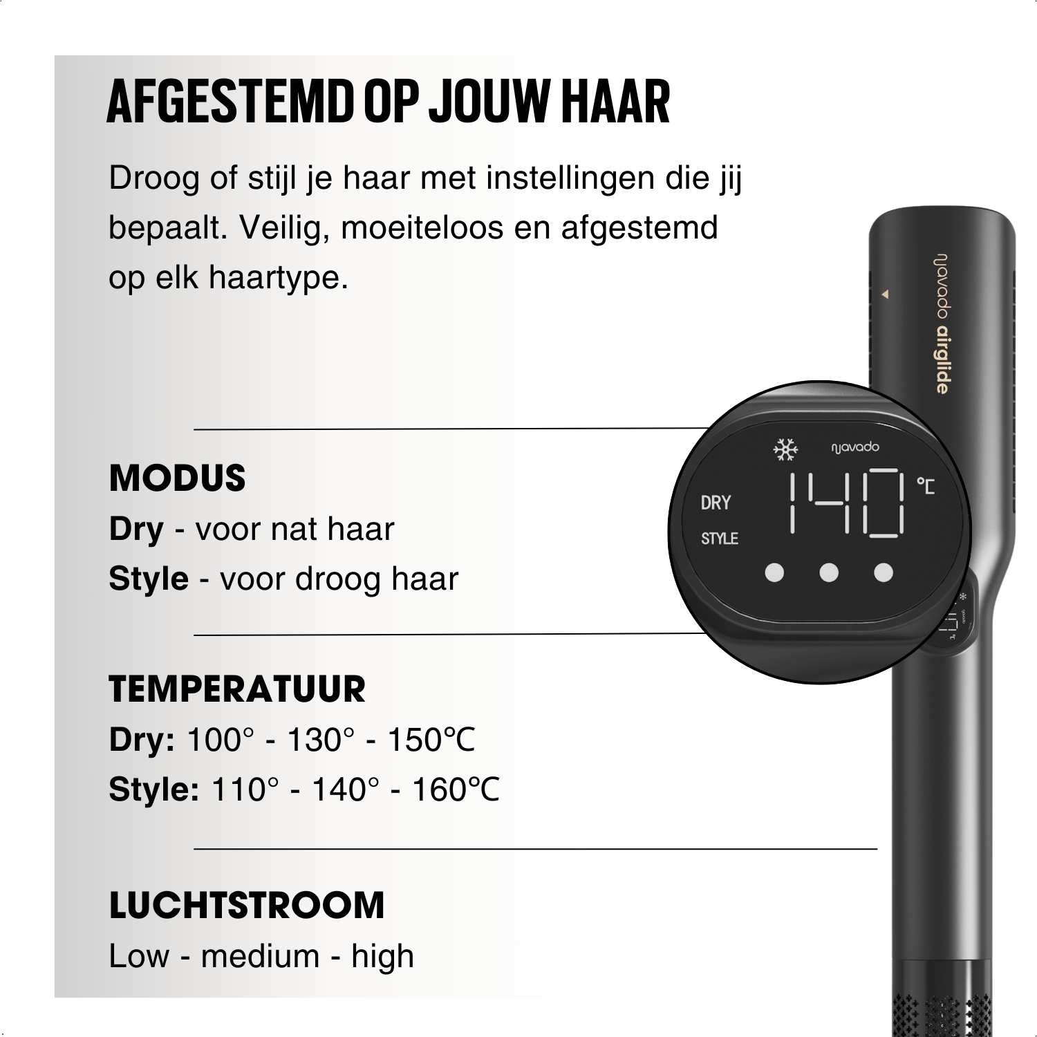 Airglide WET-TO-DRY STIJLTANG