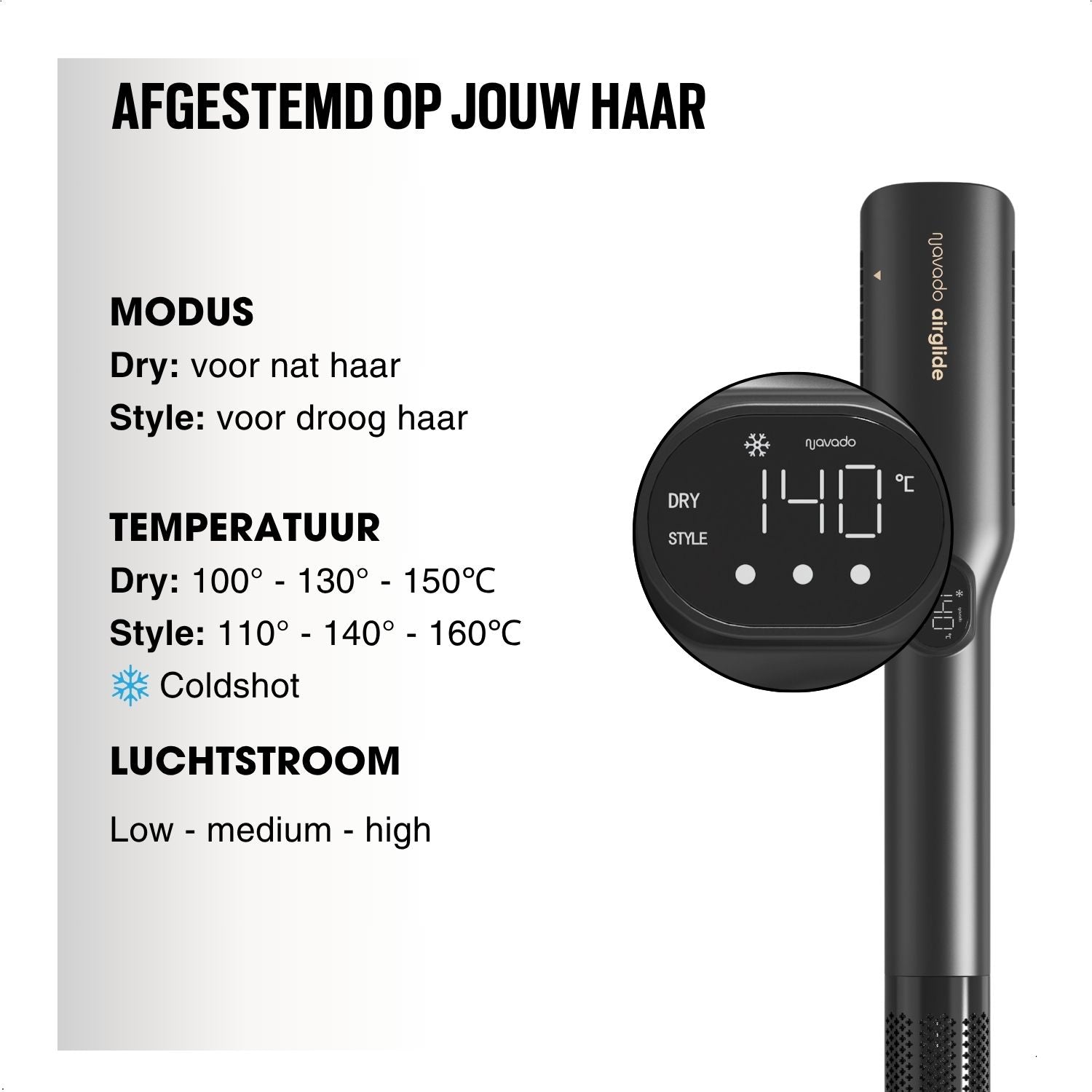 Airglide Wet-to-Dry stijltang