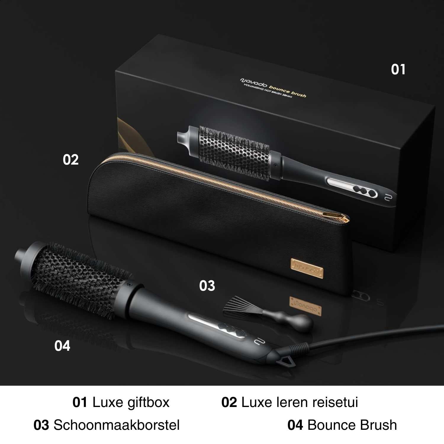 Navado bounce brush product photo heat brush